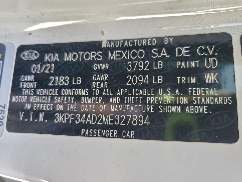 2021 KIA Forte gt Line