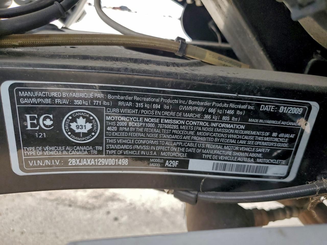 2009 Other Motorcycle 2009 CAN-AM Spyder Roadster RS