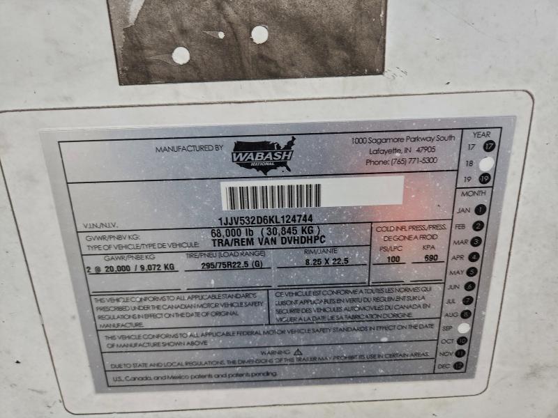 2019 Wabash Dvhdhpc DRY Van Trailer