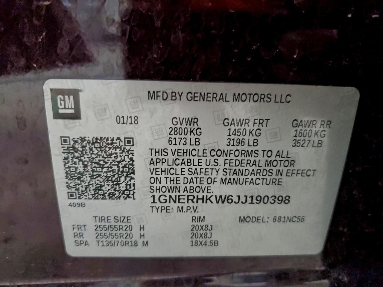 2018 Chevrolet Traverse lt