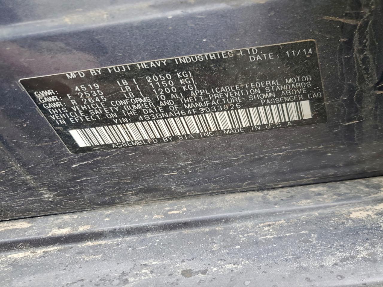 2015 Subaru Legacy 2.5i Premium