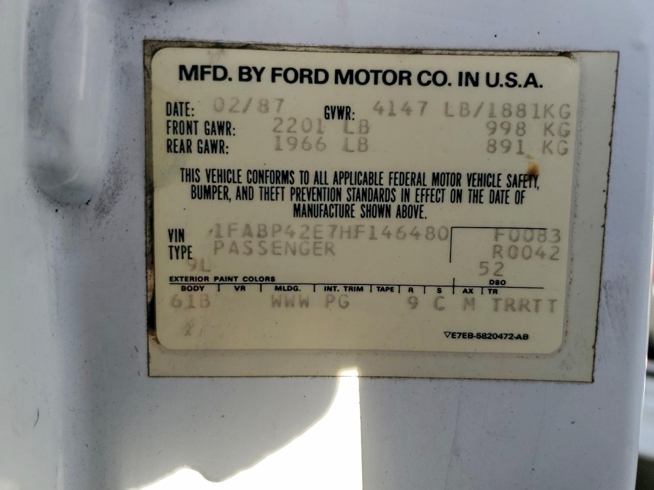 1987 Ford Mustang gt