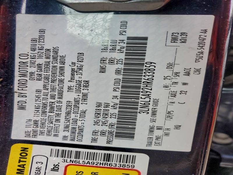 2017 Lincoln Mkz Premiere