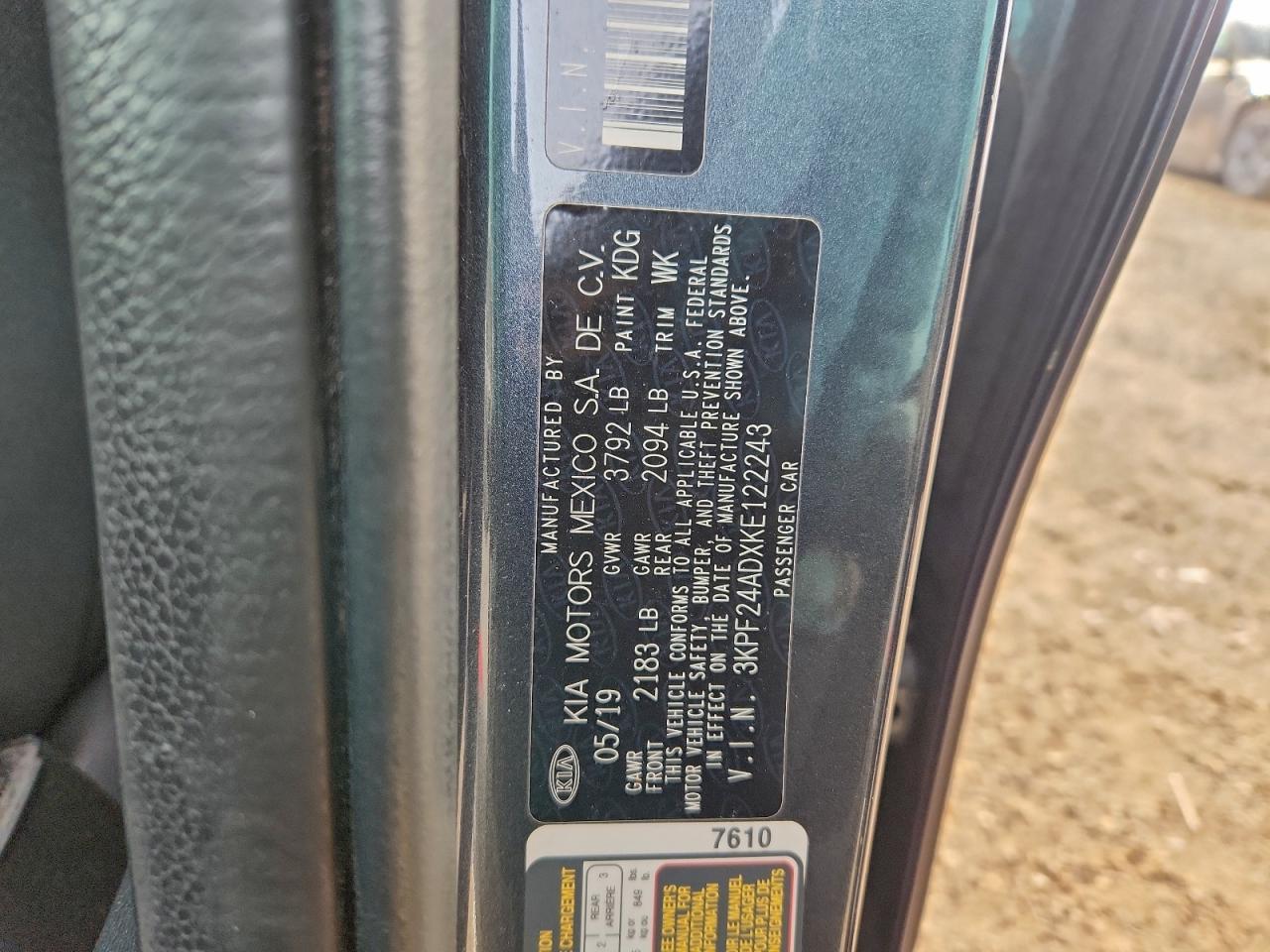 2019 KIA Forte fe