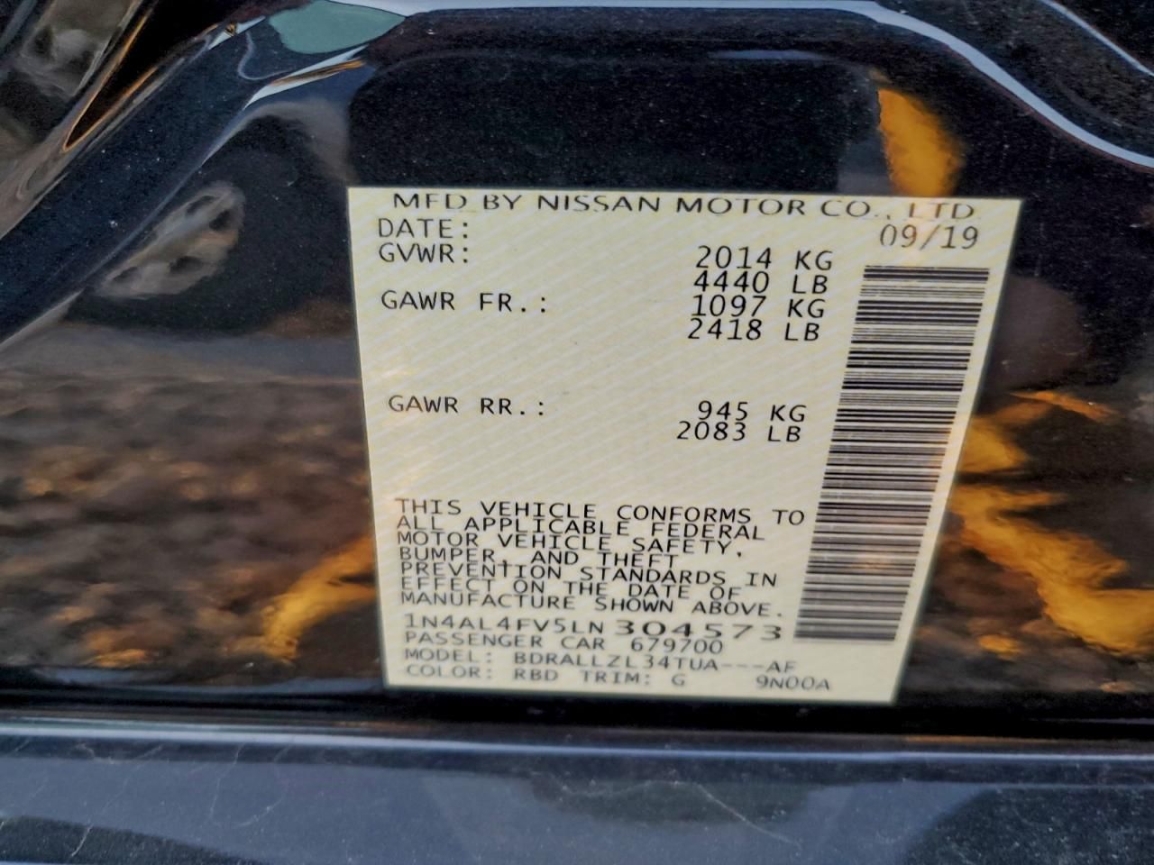 2020 Nissan Altima Platinum