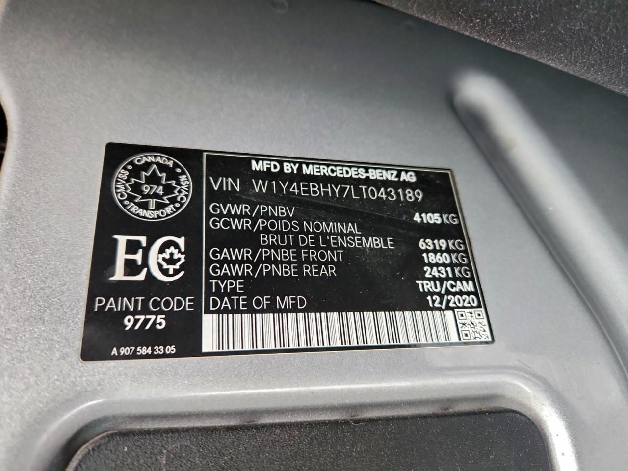 2020 Mercedes-Benz Sprinter 2500