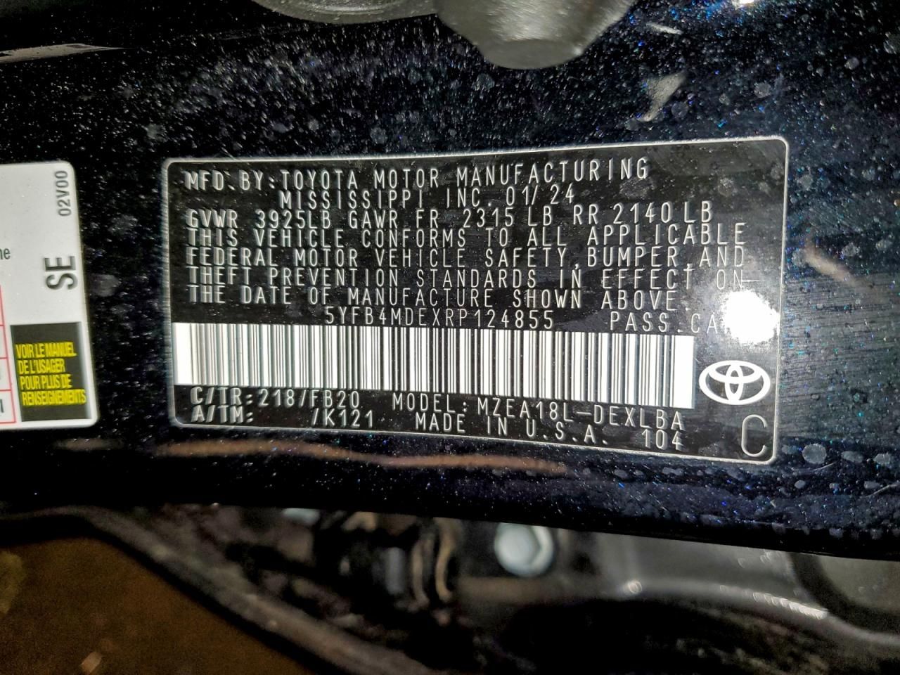 2024 Toyota Corolla le