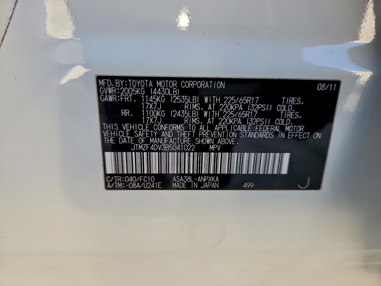 2011 Toyota Rav4 Base