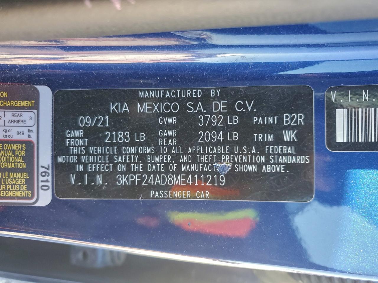 2021 KIA Forte fe