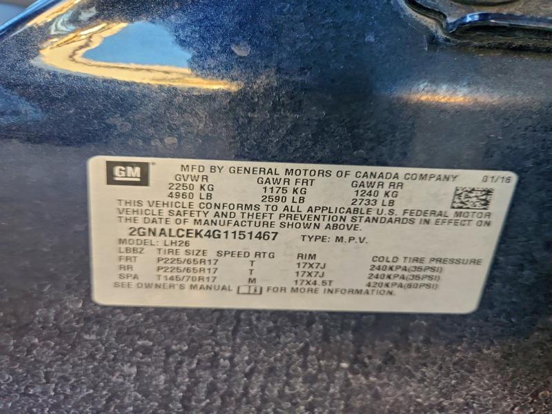 2016 Chevrolet Equinox lt