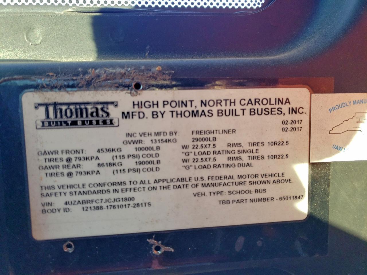 2018 Freightliner 2018 Freigliner Chassis B2