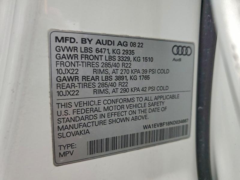2022 Audi Q8 Premium Plus S-line