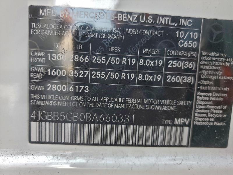 2011 Mercedes-Benz Ml 350