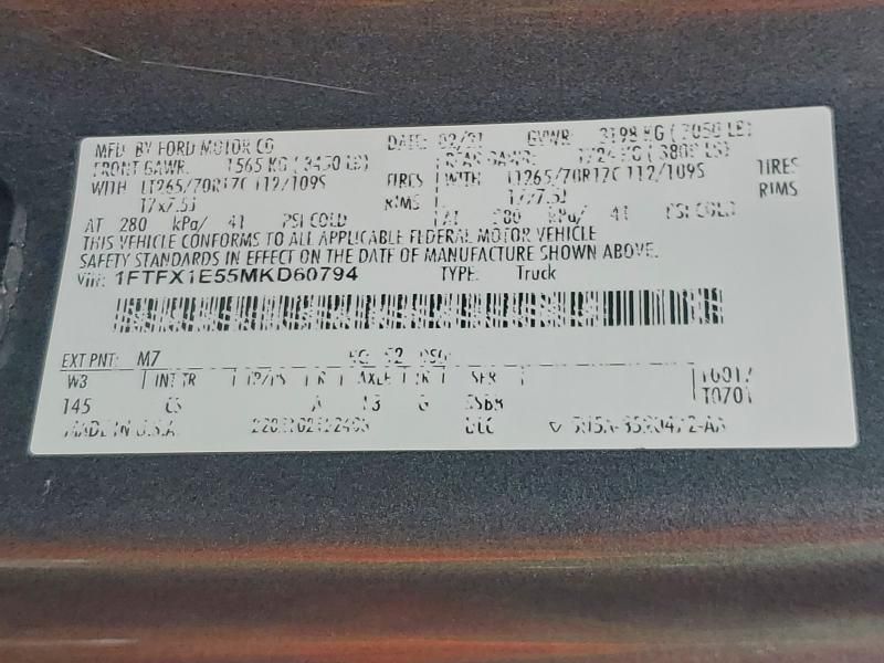 2021 Ford F150 Super cab