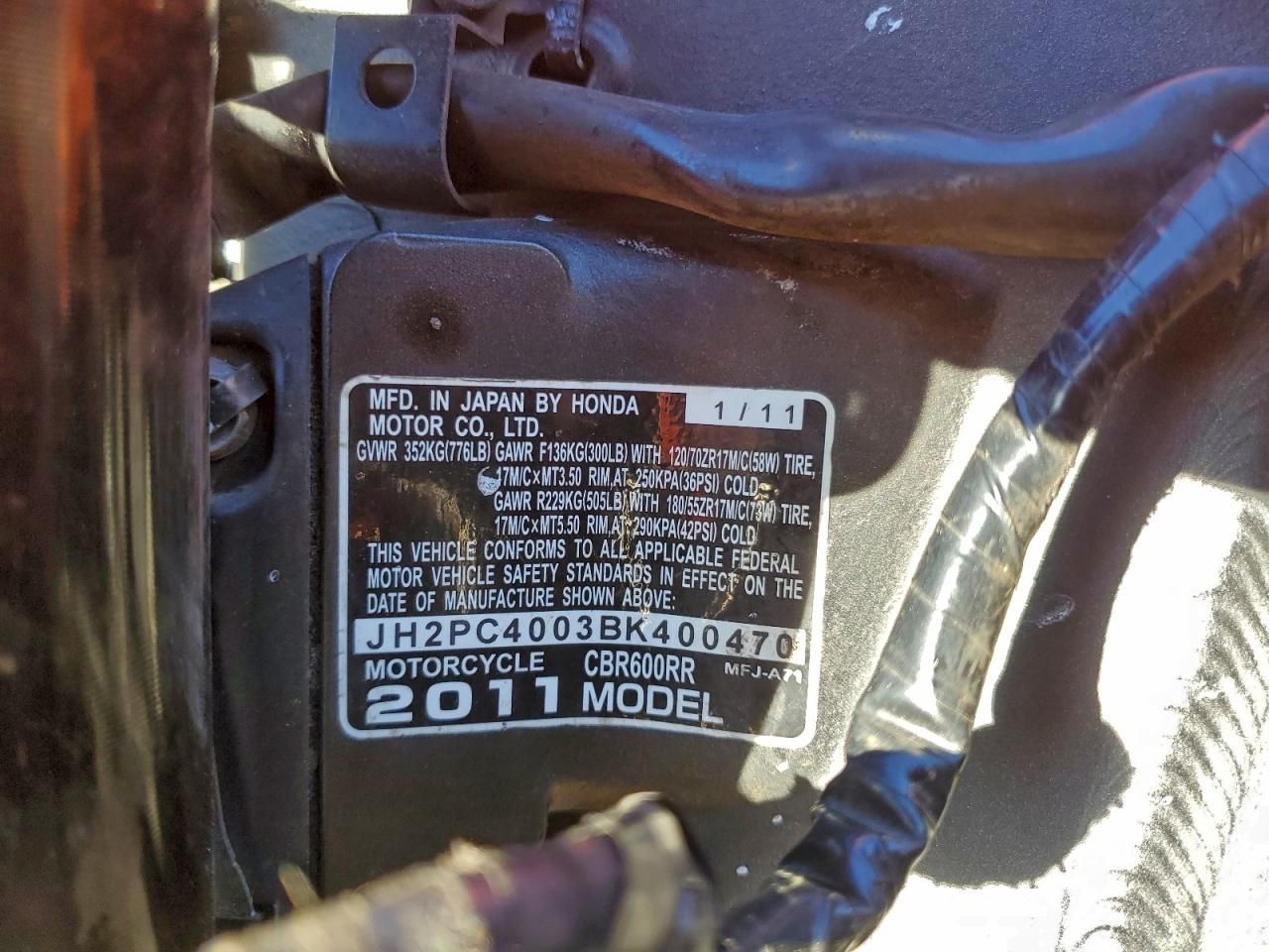 2011 Honda CBR600 RR