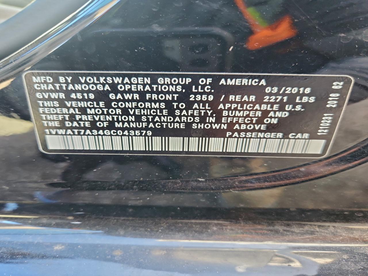 2016 Volkswagen Passat s
