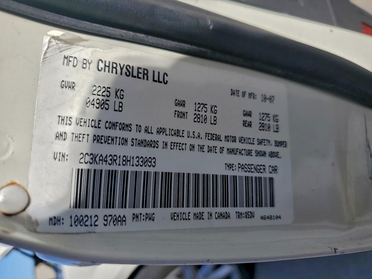 2008 Chrysler 300 lx