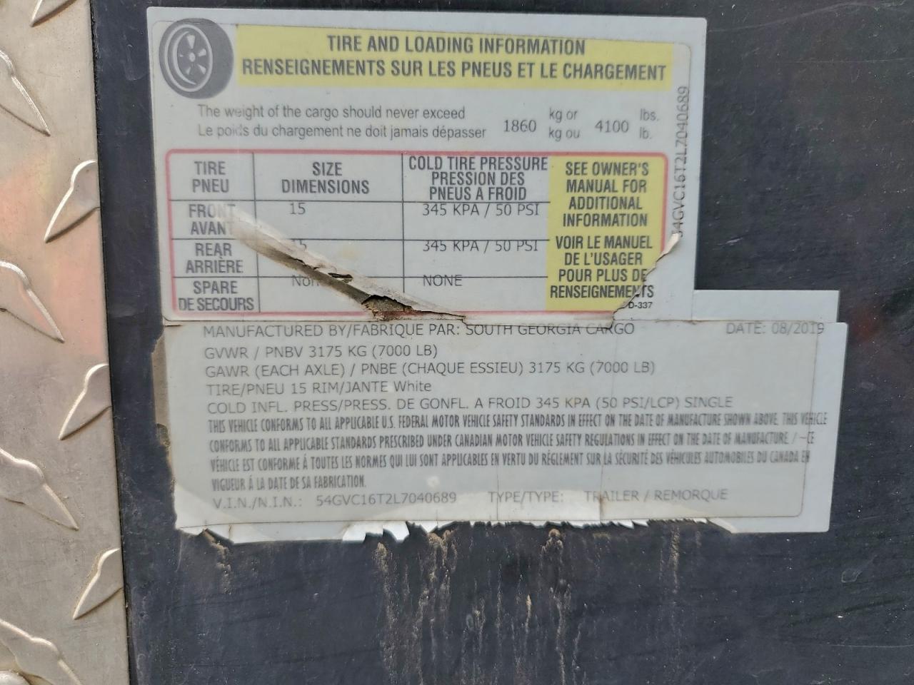 2020 South Georgia Enclosed Cargo Trailer