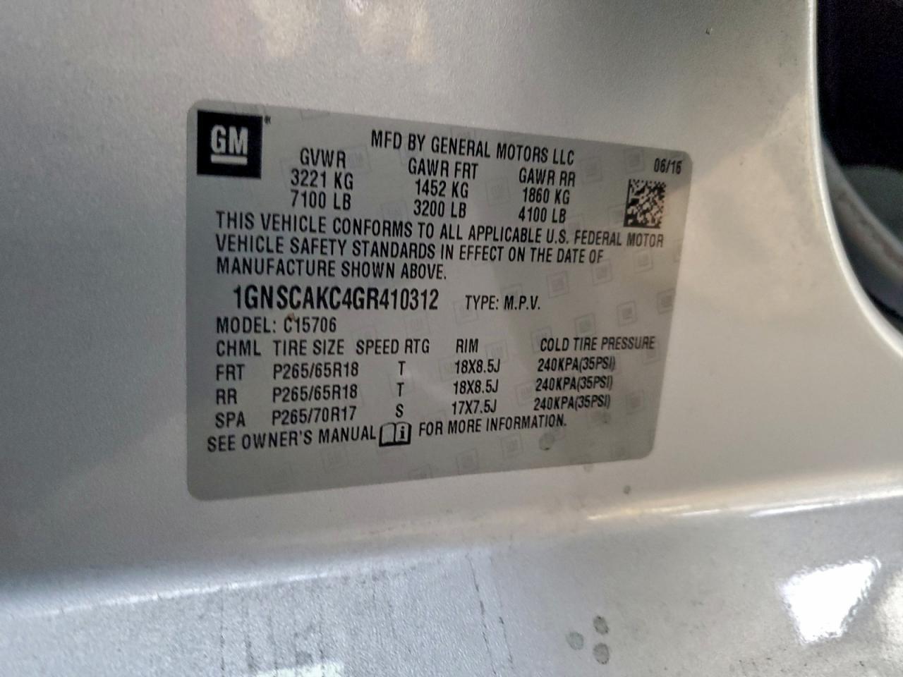 2016 Chevrolet Tahoe C1500 ls