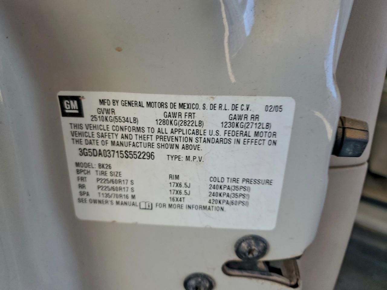 2005 Buick Rendezvous cx