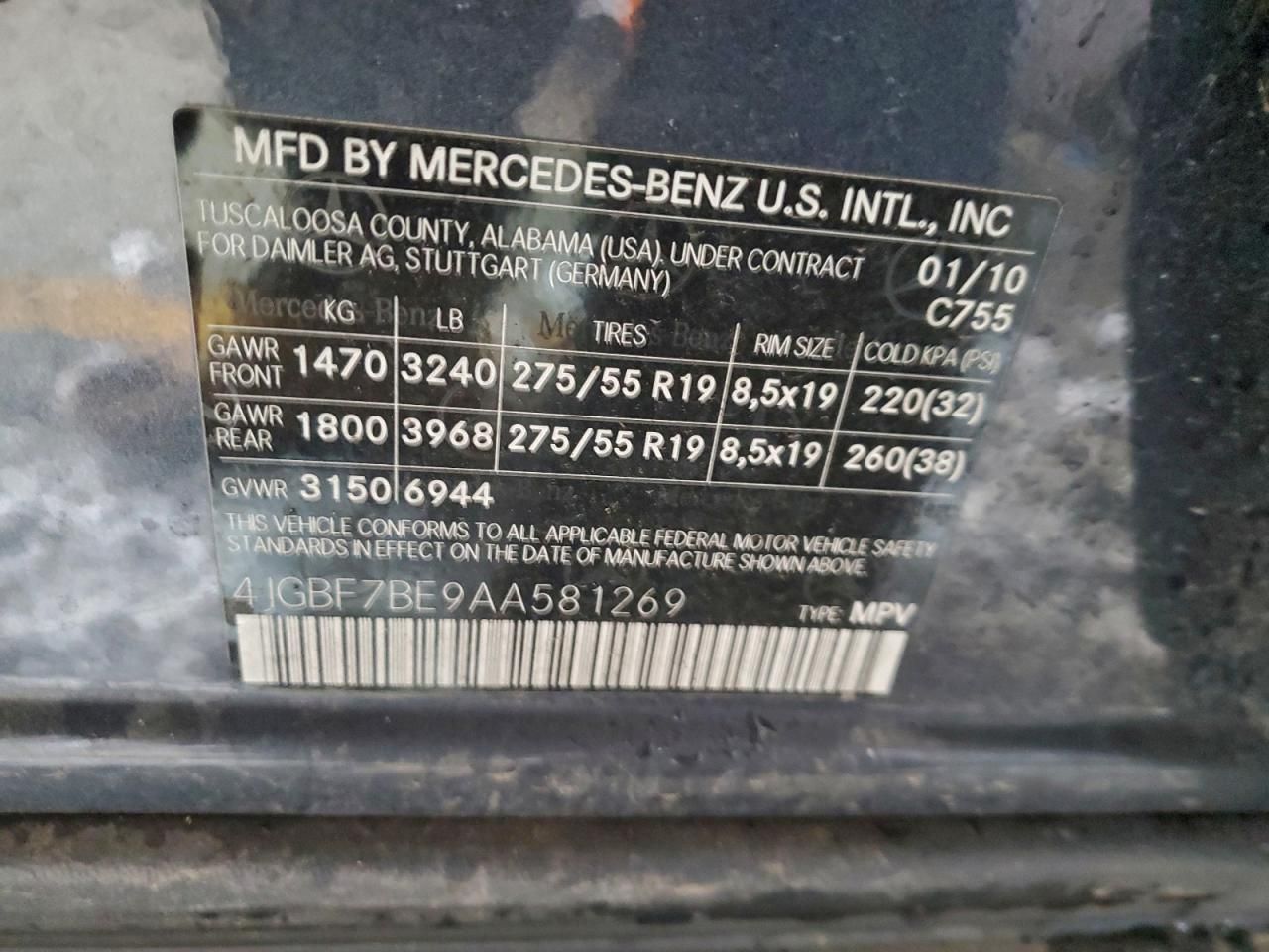 2010 Mercedes-Benz Gl 450 4matic