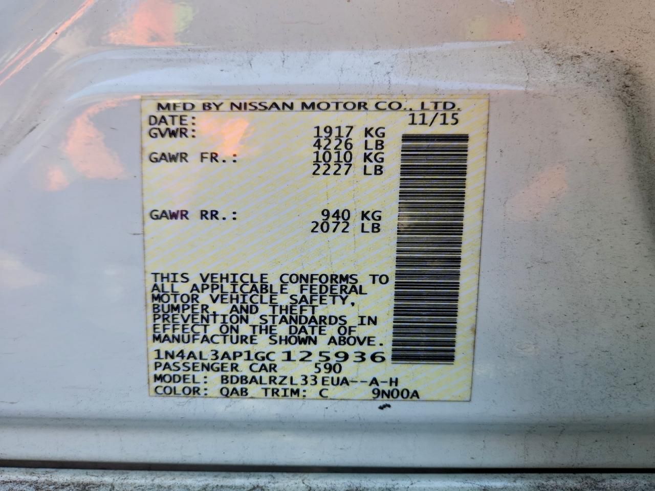 2016 Nissan Altima 2.5