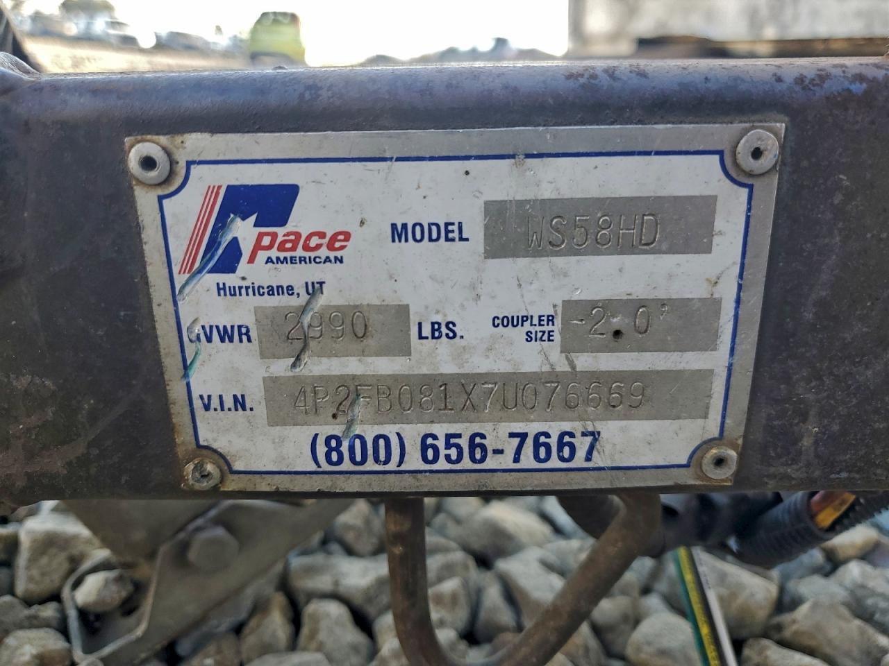 2007 Pace American WS58HD Enclosed Cargo Trailer