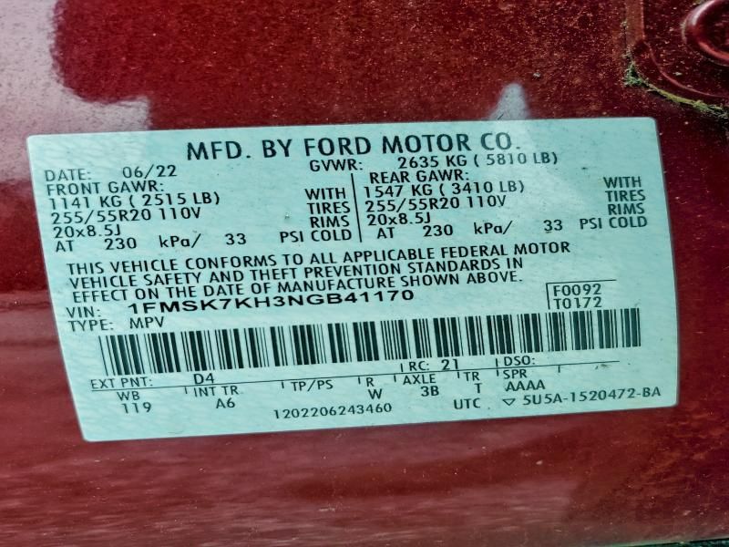 2022 Ford Explorer St-line