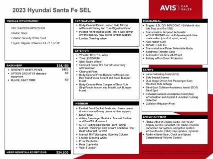 2023 Hyundai Santa fe sel