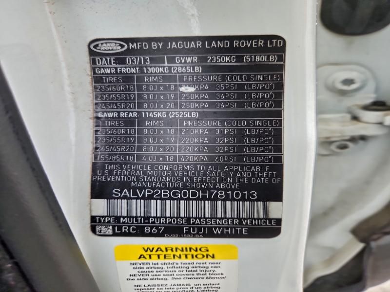 2013 Land Rover Range Rover Evoque Pure Plus