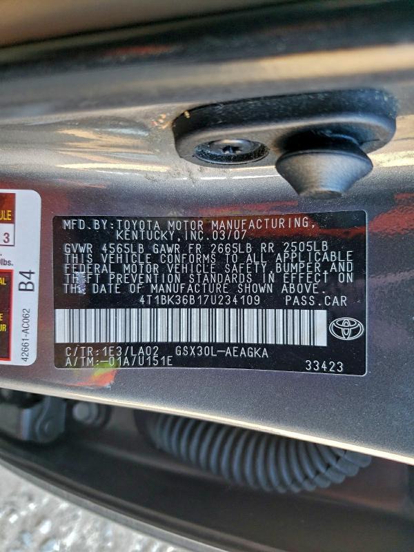 2007 Toyota Avalon xls
