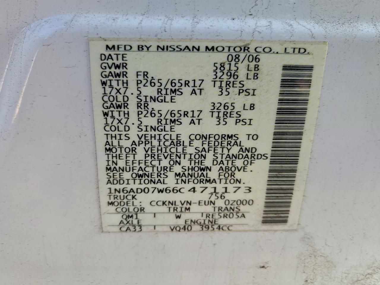 2006 Nissan Frontier Crew Cab LE