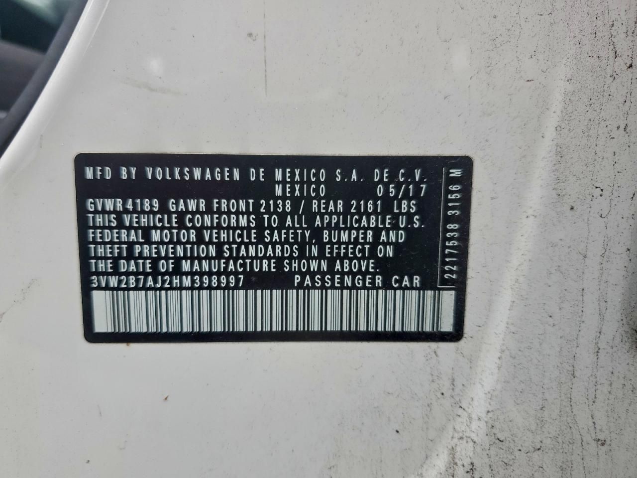 2017 Volkswagen Jetta s