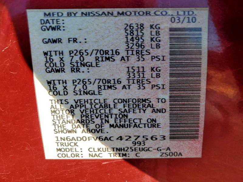 2010 Nissan Frontier Crew cab se