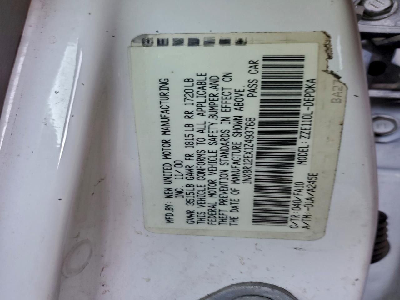 2001 Toyota Corolla ce