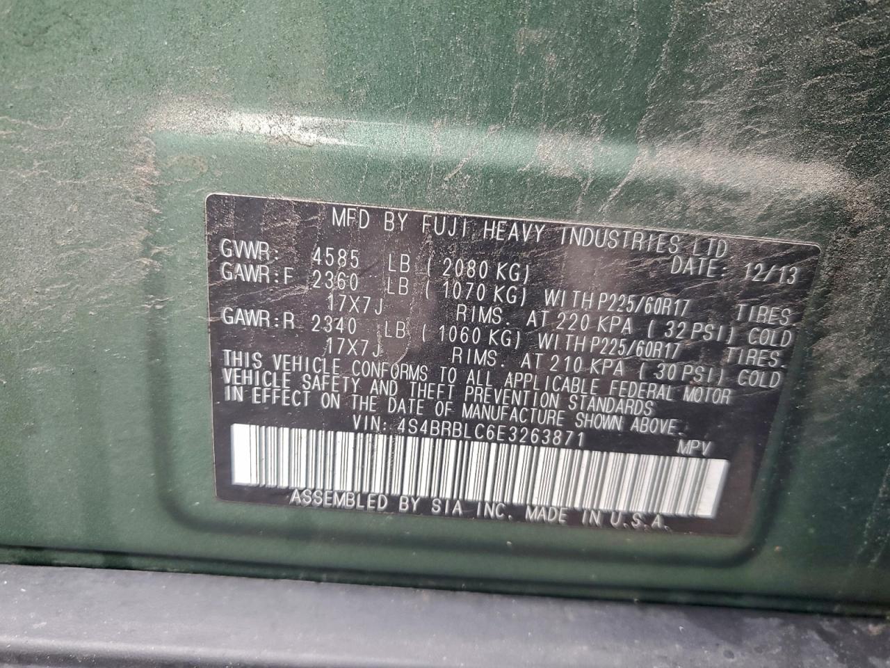 2014 Subaru Outback 2.5i Limited