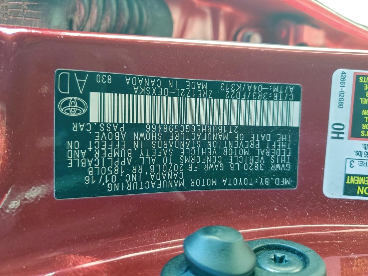 2016 Toyota Corolla l