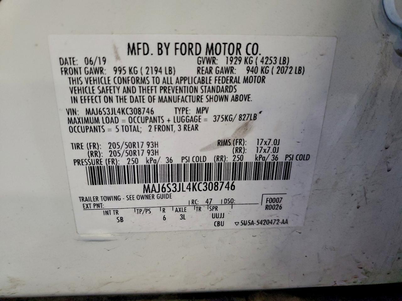 2019 Ford Ecosport ses
