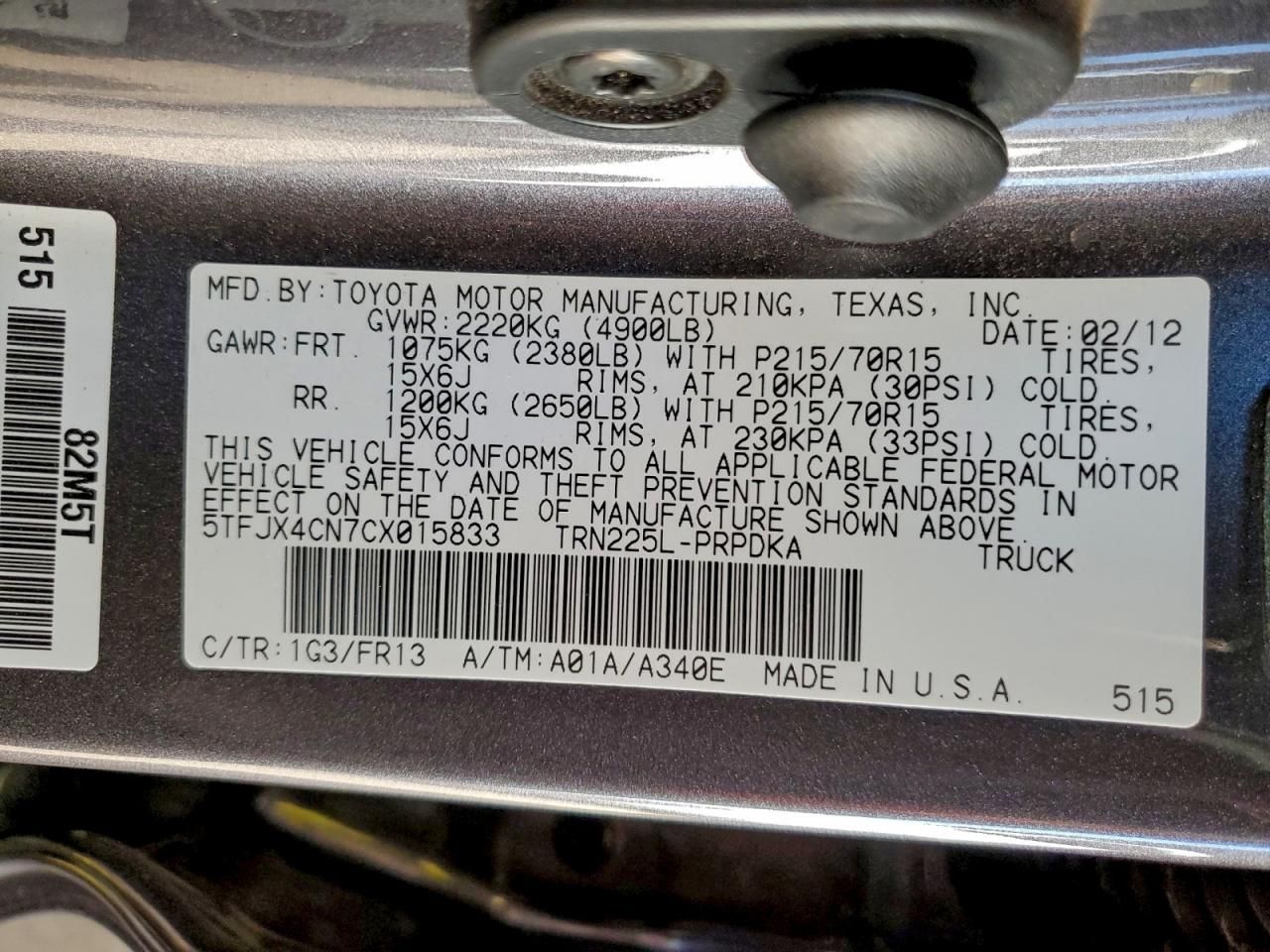 2012 Toyota Tacoma Double cab