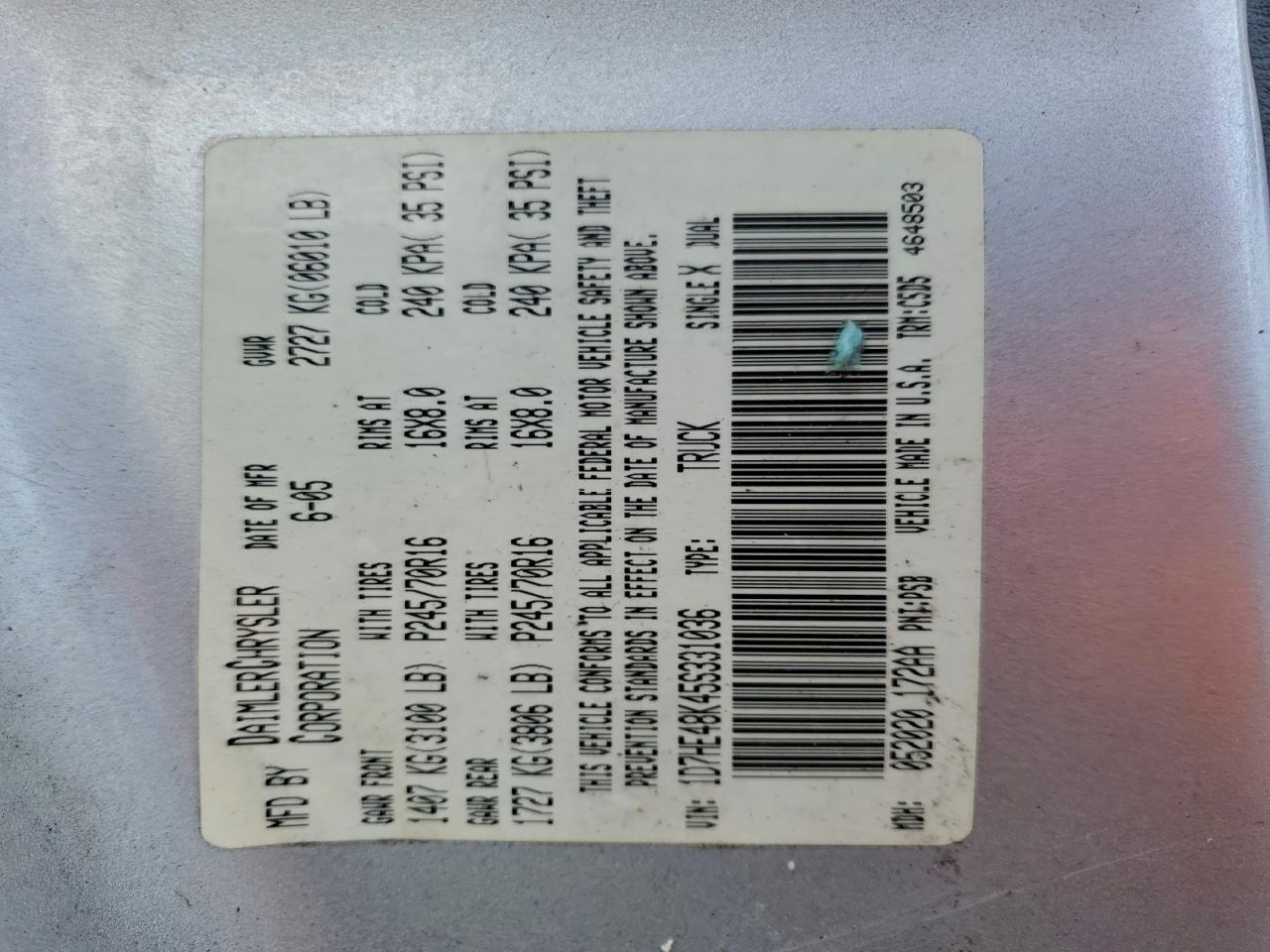 2005 Dodge Dakota Quad slt