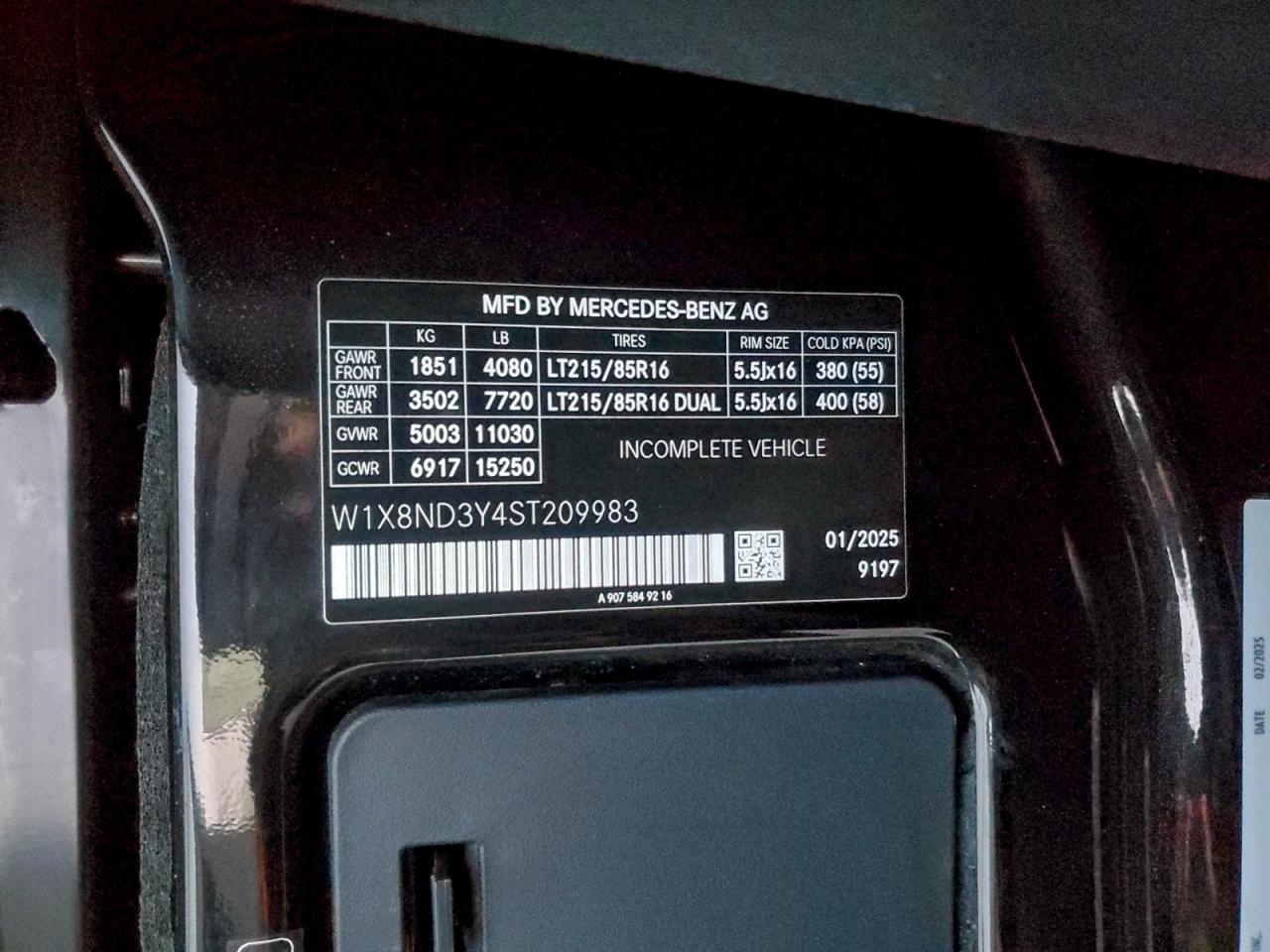 2025 Mercedes-Benz Sprinter 3500
