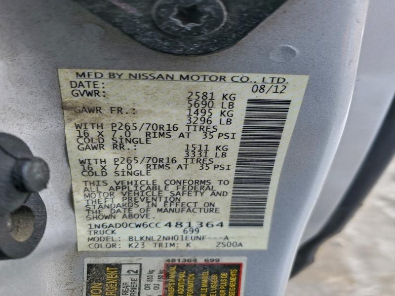 2012 Nissan Frontier sv