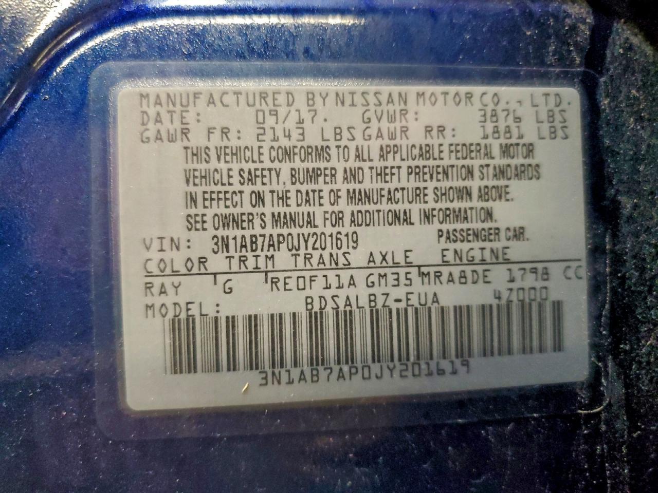 2018 Nissan Sentra s
