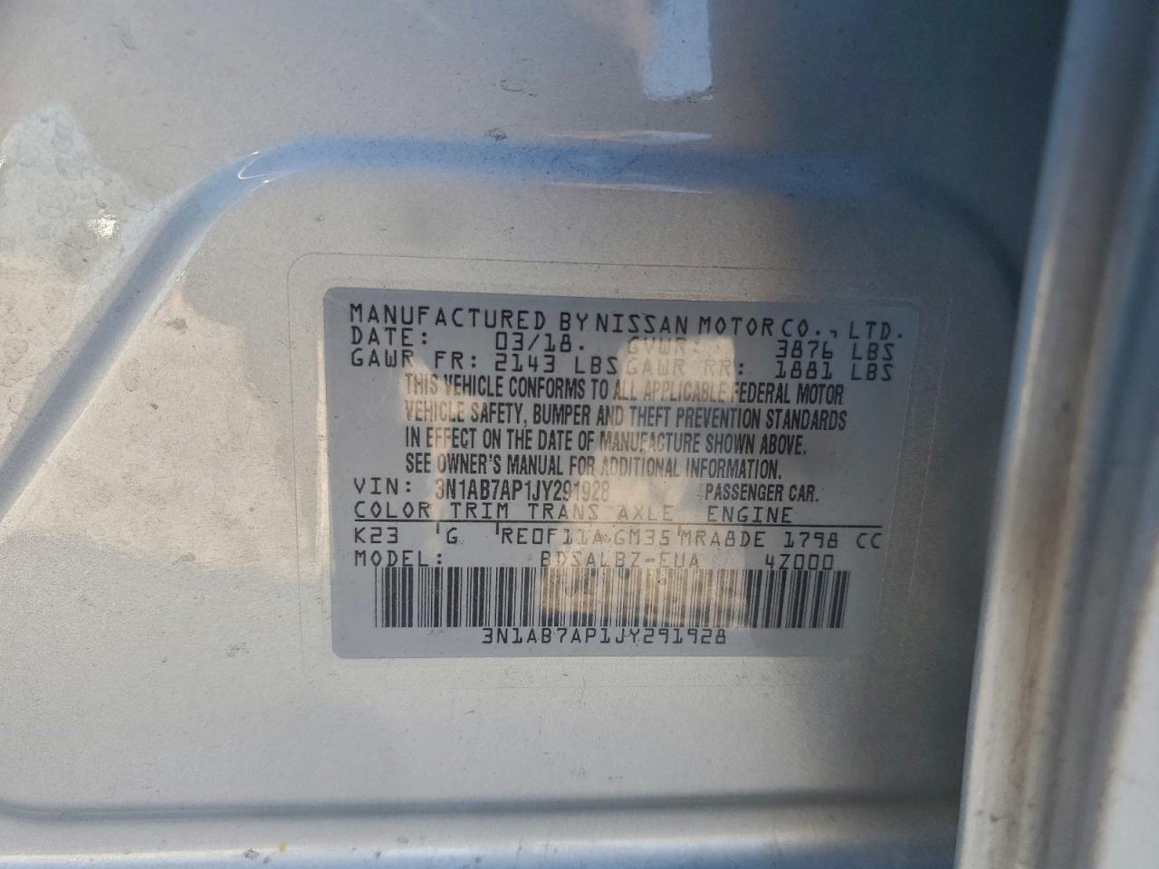 2018 Nissan Sentra s