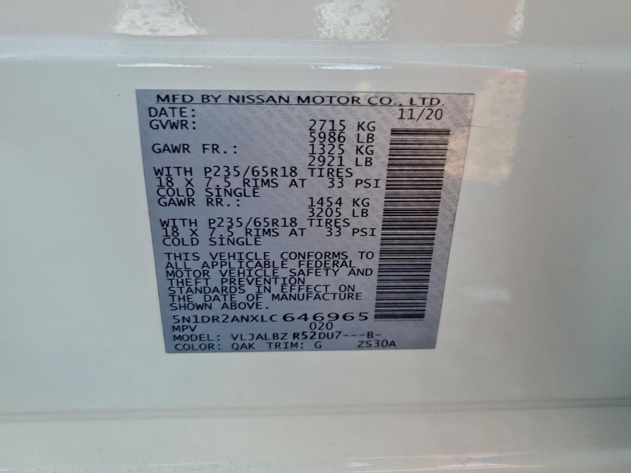 2020 Nissan Pathfinder s