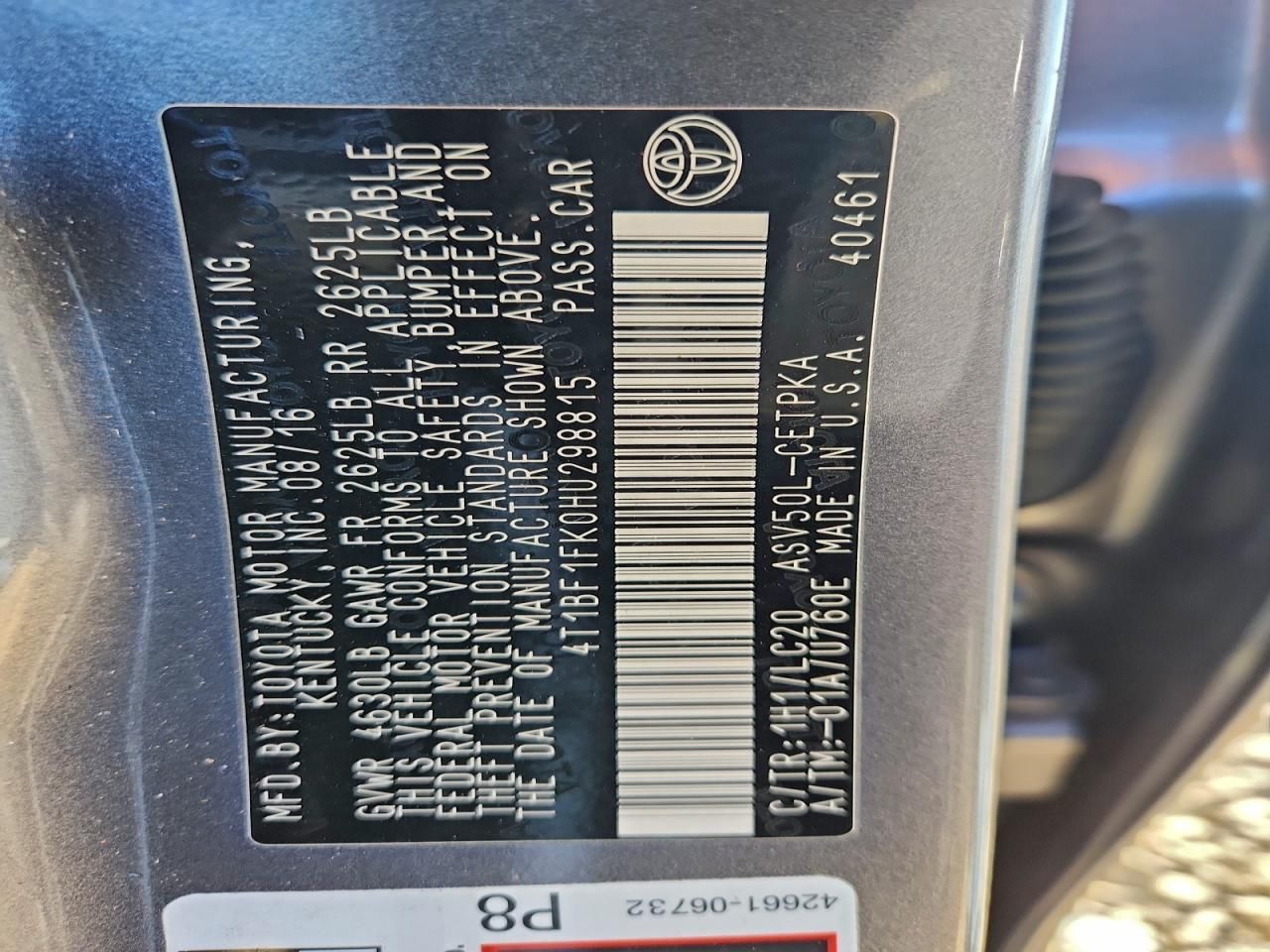 2017 Toyota Camry le