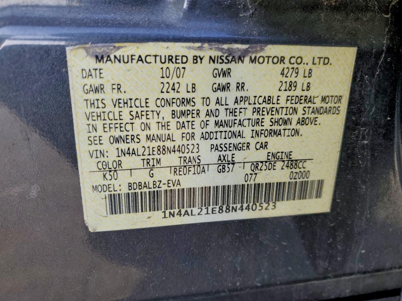 2008 Nissan Altima 2.5