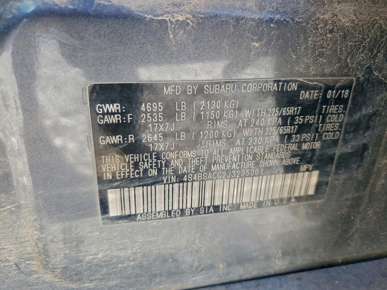 2018 Subaru Outback 2.5i Premium