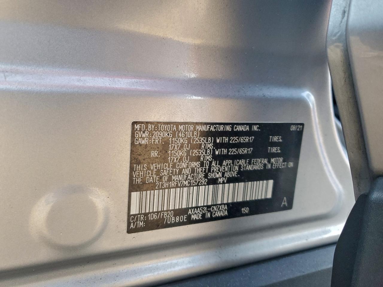 2021 Toyota Rav4 le