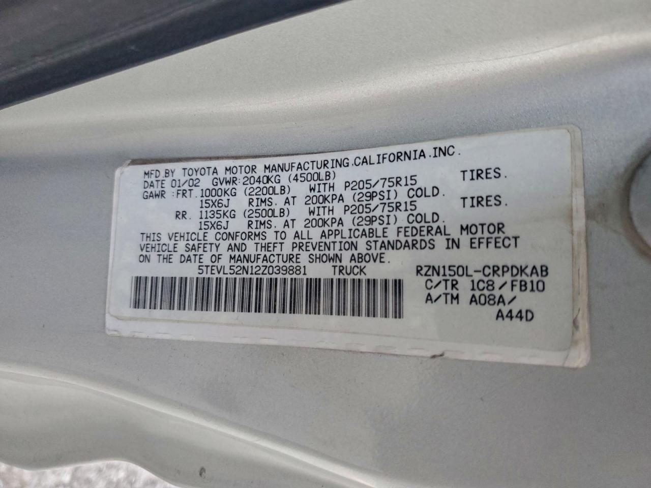 2002 Toyota Tacoma Base